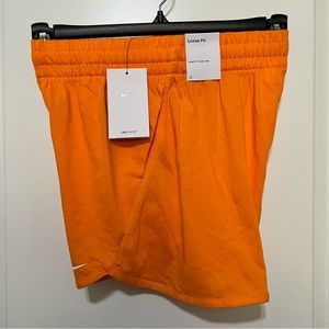 Nike Dri-FIT Breezy Girl’s High-Waisted Training Shorts, Orange